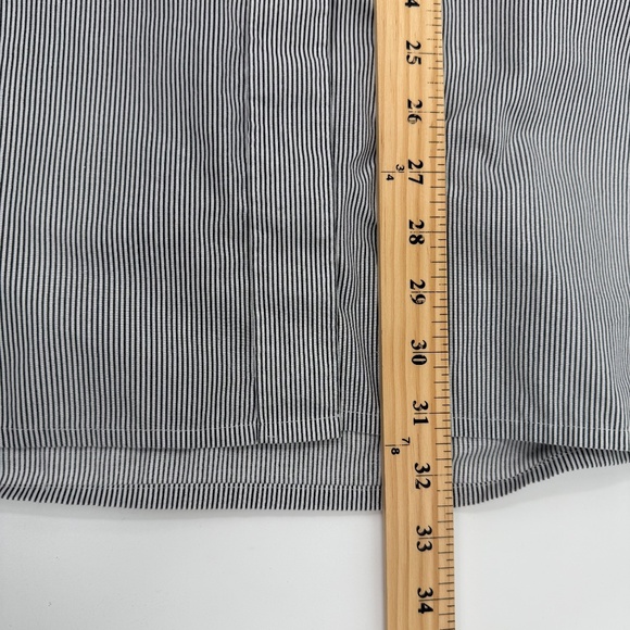 Mili Designs Top Women 2X White Blue Striped Christmas Sequin Long Sleeve Button - Picture 10 of 11